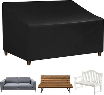 Produktbild von Famanu Schutzhülle für Gartenbank - Wasserdicht, winddicht, schwarz, 134 x 70 x 65/94 cm
