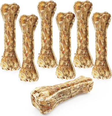Produktbild von Set von 7x Knochen mit Kaninchen und prebiotic Mersjo 10 cm - für Welpen und Senioren