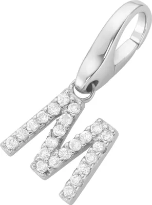 Produktbild von Charm Giorgio Martello Milano Buchstabe M, Zirkonia Steine, Silber 925 Weiss Onesize