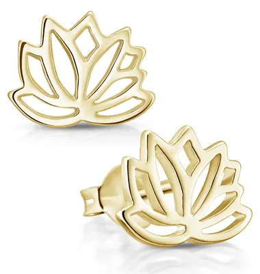 Produktbild von MATERIA Lotusblüte Ohrstecker Gold Ohrringe Lotusblume Damen Schmuck 925 Silber vergoldet SO-208-Gold