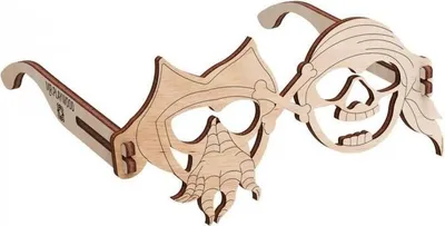 Produktbild von modellbausatz Brille Piraten 14 x 14 cm Holz 3-teilig