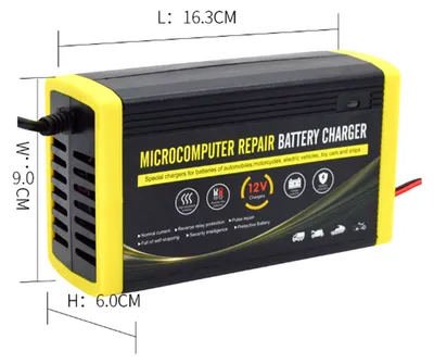 Obrázek produktu pro Nabíječka autobaterií, inteligentní opravná nabíječka 12 V, 6 A pro motocykly, osobní automobily, SUV, suché baterie, olověné baterie, zástrčka EU
