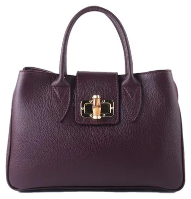Imagen del producto de Bolso de cuero Giuliano, modelo Lylou, para mujer, fabricado en Italia, color burdeos