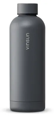 Produktbild von Trinkflasche Edelstahl 500ml Thermoflasche isoliert Sport Flasche grau Vinsun