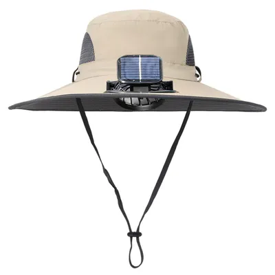 Produktbild von Solar-Ventilator-Hut, USB-aufladbar, UV-Schutz, atmungsaktiv, für Damen und Herren, ideal für Sommeraktivitäten im Freien, Angeln und andere Outdoor-Aktivitäten.
