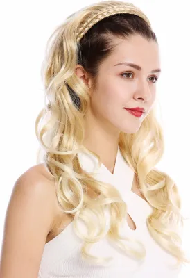 Produktbild von WIG ME UP Halbperücke geflochtener Haarreif Lang Gewellt Blond Mix DW1025-24BT613