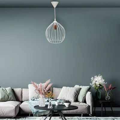 Image de Opviq, 205- 205FLH, blanc, lustre, lustre à ampoule métallique