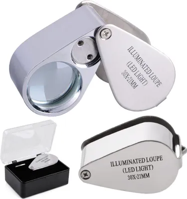 Obrázok produktu pre Verk Skladacia mineralogická lupa LED - zväčšenie 30x 21mm