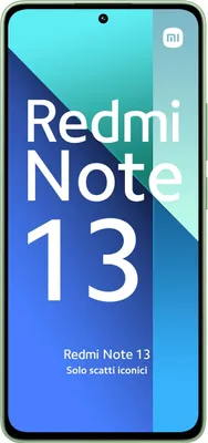 A marketing image for the Xiaomi Redmi Note 13 smartphone, featuring the product name and model number prominently displayed on a gradient background.