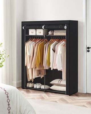 SONGMICS Kleiderschrank mit 2 Kleiderstangen faltbar