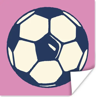 Produktbild von MuchoWow® Poster Eine Illustration von einem Fußball auf einem rosa Hintergrund - Jungen - Mädchen - Kinder 100x100 cm - Babyzimmer