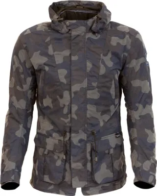 Image de Veste de cire pour moto Merlin Belmot Camo, bleu foncé, M