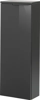Produktbild von FACKELMANN Midischrank Slim LUNA / tiefenreduzierter Schrank mit Soft-Close / Maße (B x H x T): ca. 30,5 x 83 x 17 cm / Badschrank mit 1 Tür / Türanschlag frei wählbar / Korpus & Front: Schwarz
