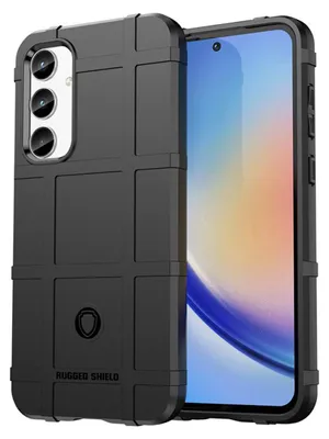 Productafbeelding van MobyDefend Hoesje - Geschikt voor Samsung Galaxy A35 - Rugged Shield TPU Backcover - Zwart