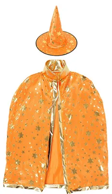 Produktbild von Zaubererumhang mit Hut, Halloween-Kostüme für Kinder, Hexenumhang für Kinder, Halloween-Requisiten