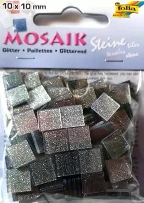 Zdjęcie produktu dla Mozaika kamyczki brokatowe 10x10mm szara