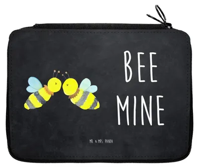 Produktbild von Mr. & Mrs. Panda Schlampermäppchen Biene Liebe - Kreidetafel - Geschenk, Mäppchen, Schlamper, Etui, Bleistiftetui, Federmappe, Federmäppchen