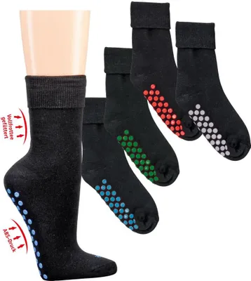 Produktbild von 2 Paar ABS Socken Stoppersocken Bauwolle Damen Herren Kinder Gr. 35-38