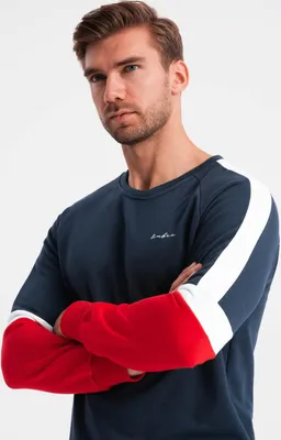 Obrázek produktu pro Ombre Clothing Pánská mikina bez zapínání Sidibeh navy S