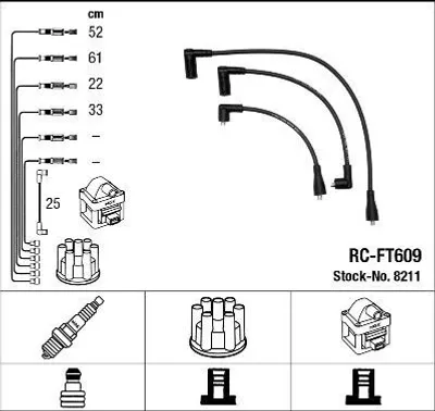 Produktbild von NGK 8211 Zündkabelsatz Zündleitungssatz für FIAT TIPO (160) TEMPRA (159) TEMPRA S.W. (159) TEMPRA S.W. (159)