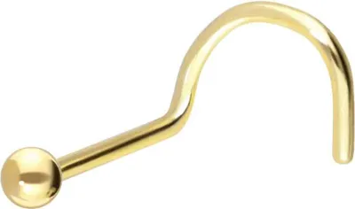 Produktbild von Nasenpiercing, Nasenstecker 14/18 Karat Gold Nasenstecker Spirale KUGEL Gold Kugelgröße: 1,5mm