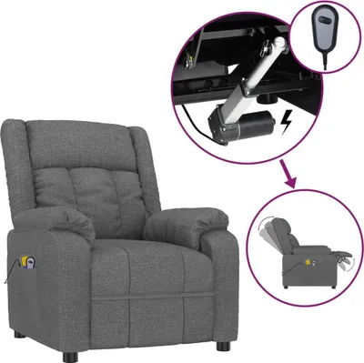 Produktbild von vidaXL Massagesessel Elektrisch Dunkelgrau Stoff