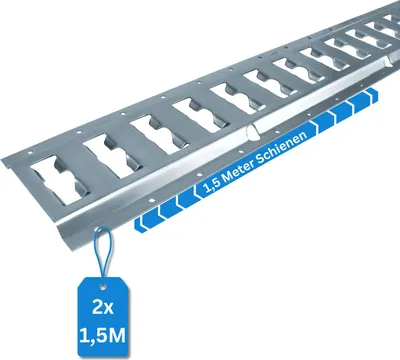 Produktbild von 2x Ankerschiene Kombi-Zurrschiene 1,5 m, verzinkt, silber, Zurrschienen, LKW
