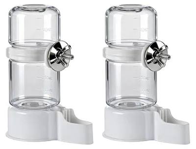 Immagine prodotto di 2 distributori automatici per acqua per uccelli, capacità 140 ml, adatti per canarini, pappagallini e altri piccoli uccelli