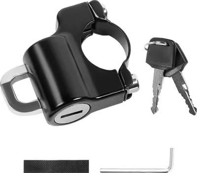 Produktbild von Motorradhelmschloss Anti-Diebstahl-Sicherheitsschloesser fuer Fahrradhelme mit 2 Schluesseln und Installationswerkzeug