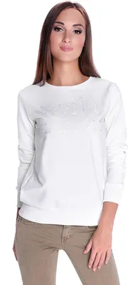 Immagine prodotto di Maglia da donna camicetta a maniche lunghe con stampa, ecru S/M 36/38