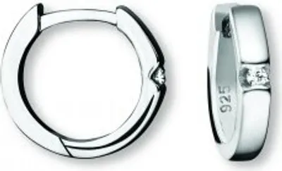 Produktbild von Creole Zirkonia 925/- Silber rhodiniert 12,1 x 2,4 mm