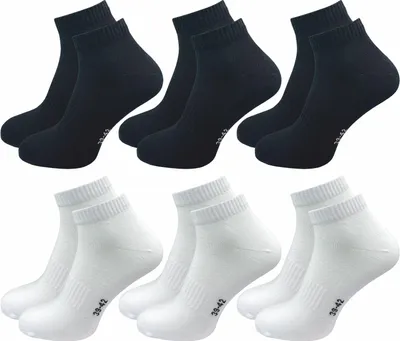 Produktbild von Gawilo  Kurze Sportsocken Damen & Herren (6 Paar), Schwarz Weiss / 47 - 50