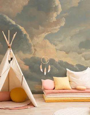 Produktbild von Coloray Fototapete 290x290 cm Vlies-Fototapete - Vintage Wolken