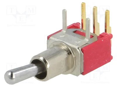 Immagine prodotto di 1x Interruttore a levetta, 3A/28VDC, ON-OFF-ON, posizione: 3, 20mΩ, SKS08LP, a scatto
