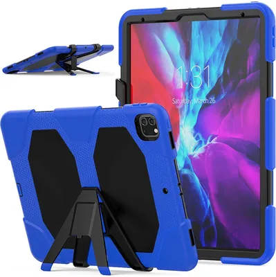 Image de Étui pour Apple iPad Pro 12.9 202020/2021 20 12,9 pouces Étui antichoc avec protection d'écran + support Bleu