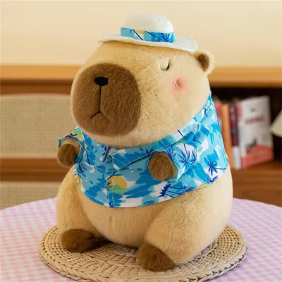 Immagine prodotto di Orsacchiotto capibara, peluche a forma di capibara, colore blu, 23 cm