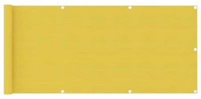 Produktbild von Balkonsichtschutz Balkonbespannung Windschutz für Balkon Terrasse und Garten wasserdicht UV-beständig winddurchlässig mit Befestigungsseil Gelb 90 x 600 cm