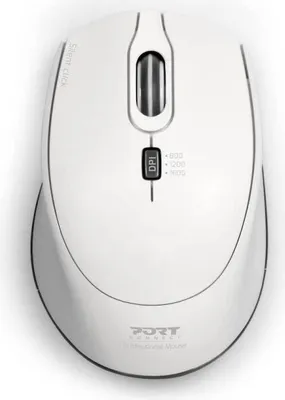 Produktbild von Kabellose Optische Maus, 2.4 GHz, USB/USB-C, 1600 DPI, Silent Tasten, Weiß