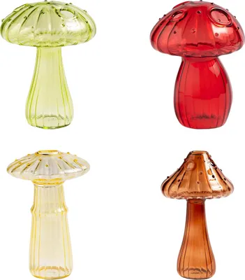 Image de Vase - champignon vase - vase d'aromathérapie table décoratif balancier - verre - blanc cassé
