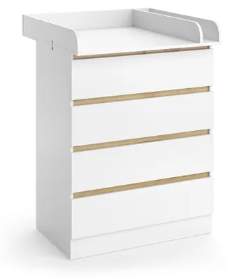 Obrázok produktu pre Prebaľovací pult Vitalispa Emmi biely/Dub Goldkraft 80 x 111.7 cm so 4 zásuvkami, Model 59807