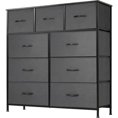 Image de Sweetcrispy Commode avec 9 tiroirs en tissu ，Commode en tissu avec cadre solide en acier, Idéal pour chambre à coucher, salon Armoire multi-usages