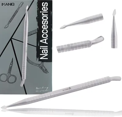 Produktbild von Doppelseitige Nagelfeile Hufstäbchen Nagelhautschieber Nagelhautschieber Maniküre Pediküre SPA-Salon aus rostfreiem Stahl