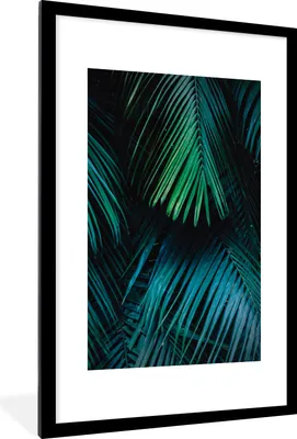 Produktbild von MuchoWow® Gerahmtes Poster Dschungel - Grün - Blatt 60x90 cm - Poster mit Schwarzem Bilderrahmen Wandposter Rahmen Foto Bilder - Dekoration - Wandposter Wohnzimmer - Hochwertig