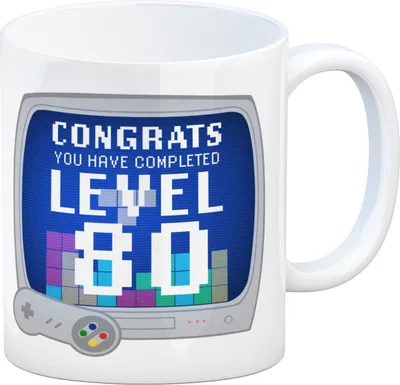 Produktbild von Witziger Kaffeebecher für den 80. Geburtstag mit Motiv: Gamer