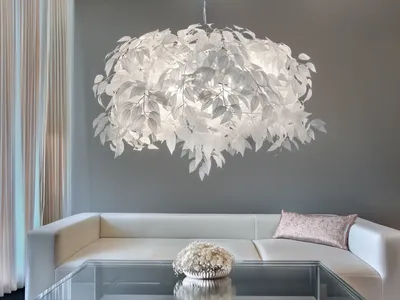 Produktbild von Pendelleuchte LEAVY Blätter Lampenschirm weiß 70cm