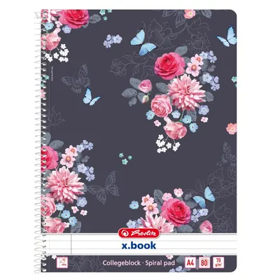 Produktbild von Herlitz Collegeblock / DIN A4 / Spiralblock / liniert /  "LadyLike Flowers"