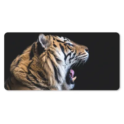 Produktbild von MuchoWow® Schreibtischunterlage Tiger - Tiere - Porträt 80x40 cm - XXL Mauspad