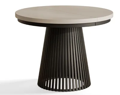 Produktbild von Runder Esstisch Ausziehbar - Wohnzimmertisch und Küchentisch - Tisch mit Stabile Metallbeine - Durchmesser 100 cm - Cashmere - Kollektion Nero