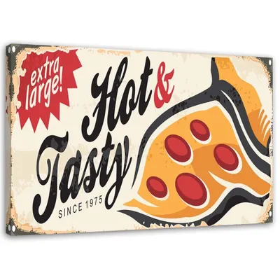 Produktbild von Leinwandbild retro-pizza 90x60 cm Feeby gelb wandbild bereit zum aufhängen