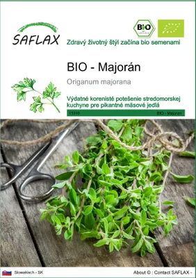 Obrázok produktu pre SAFLAX - BIO - Majorán - Origanum majorana - 700 Semená